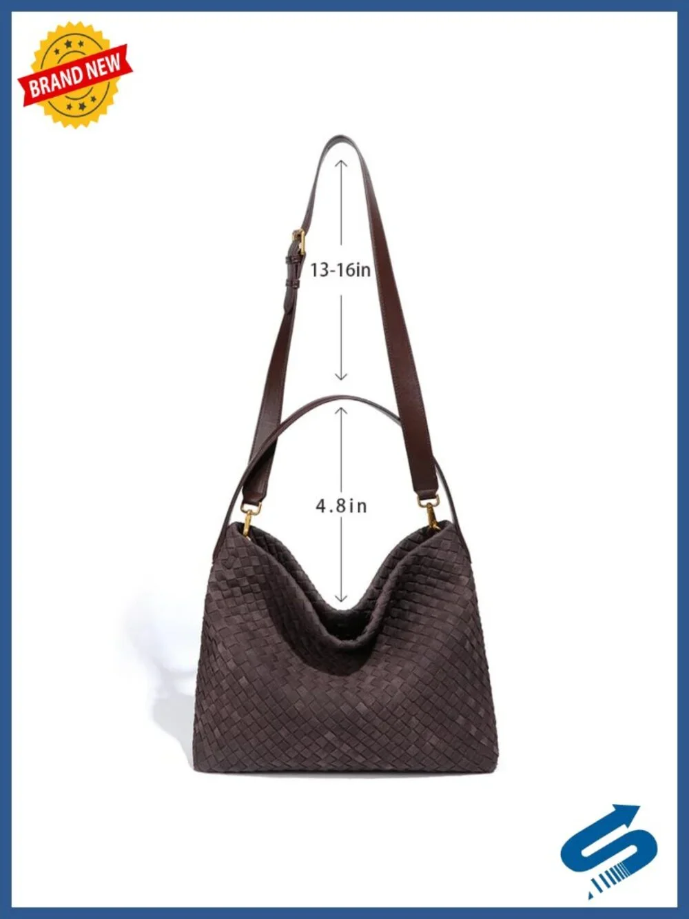 Suede Woven Tote Bag Braided Hobo Satchel Shoulder Bag Large